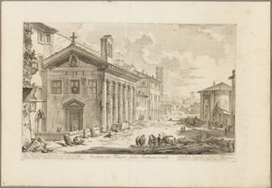 フォルトゥナ ヴィリリス神殿の眺め。 ローマの景色から、S. Maria Egiziaca のアルメニア教会 作： Giovanni Battista Piranesi