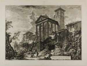 Views of Romeから、Velletriから10マイル離れたCoriのヘラクレス神殿の眺め 作： Giovanni Battista Piranesi