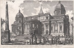 S.マリアマッジョーレ大聖堂の裏口の眺め、c.1760-1778（エッチング） 作： Giovanni Battista Piranesi