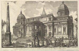 S.マリアマッジョーレ教会の裏口の眺め、ローマの眺めR ...、ca。 1742年。 作： Giovanni Battista Piranesi