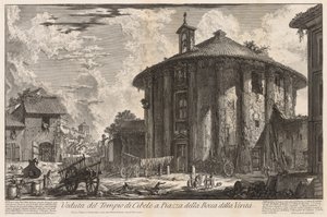 ローマの景色: シベレ神殿 作： Giovanni Battista Piranesi