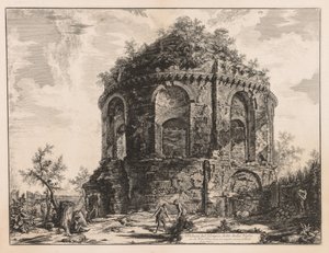 ローマの眺め：いわゆるテンピオデッラトッセ、チボリ近郊、1763年。 作： Giovanni Battista Piranesi