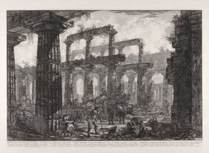 ネプチューン神殿の地下室の遺跡の別のビューからのビュー 作： Giovanni Battista Piranesi