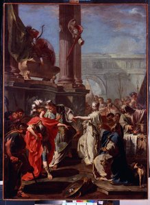 ラ 犠牲 de Polyxene (The Sacrifice of Polyxene)。 Polyxene par Neoptoleme の焼身、ギリシアの英雄 sur le tombeau d