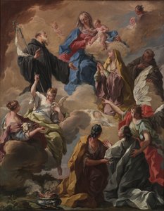 敬虔な女性を聖母子に差し出す聖人 作： Giovanni Battista Pittoni