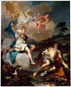 「ダイアナとエンディミオン」、1723 作： Giovanni Battista Pittoni the Younger