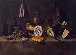 インサイド・キッチン（油彩・キャンバス） 作： Giovanni Battista Recco