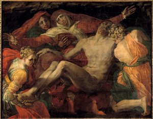 ピエタの絵 ジャンバッティスタ・ディ・ヤコポ・ロッシ・ディット・ロッソ・フィオレンティーノ（1494-1540） 1530-1535 日 1.27x1.63 m 作： Giovanni Battista Rosso Fiorentino