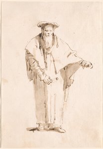 棒を持って立つオリエンタル 作： Giovanni Battista Tiepolo