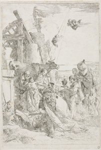 賢者の礼拝、ca。 1740。 作： Giovanni Battista Tiepolo