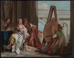 アペレスのアトリエのアレキサンダー大王とカンパスペ 作： Giovanni Battista Tiepolo