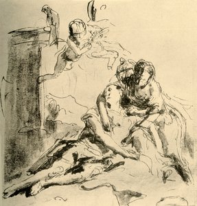 アンジェリカはメドールの傷、c1757、1928 作： Giovanni Battista Tiepolo