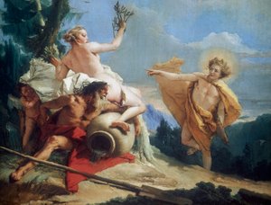 アポロ追跡ダフネ、c1755-1760 作： Giovanni Battista Tiepolo