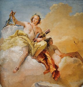 フォレステリアのオリンピアの神々の部屋からのアポロとダイアナ（ゲストハウス）1757 作： Giovanni Battista Tiepolo
