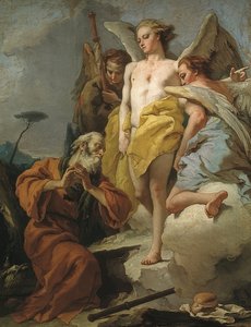 3人の天使がアブラハムを訪れます。 1770年頃 作： Giovanni Battista Tiepolo