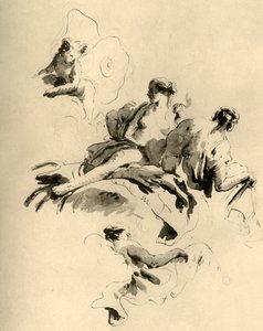 キューピッドと3人の女性、18世紀半ば、1928 作： Giovanni Battista Tiepolo