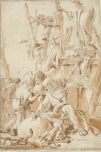 デモクリトスとヘラクレイトス 世界の愚行を笑い、嘆く 作： Giovanni Battista Tiepolo