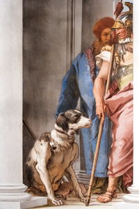 1757年、パラッツィーナのエントランスホールからのオーリスのギリシャ艦隊の詳細 作： Giovanni Battista Tiepolo