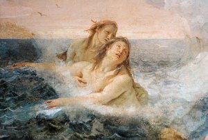 テティスの詳細、息子のアキレスを慰めるテティス、パラツィーナのイリアスの部屋、1757年
