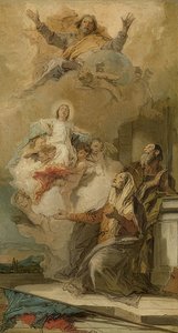 無原罪懐胎（ヨアヒムとアンナは神からマリアを受け取る）。 1757〜59年頃 作： Giovanni Battista Tiepolo