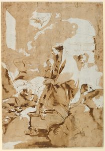 素描《受胎告知》1732年頃 作： ジョバンニ・バティスタ・ティエポロ
