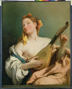 マンドリンを持つ少女、1755-60 作： Giovanni Battista Tiepolo