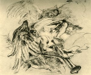 天使のグループ、c1754、1928 作： Giovanni Battista Tiepolo