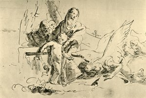 聖家族と天使、18世紀半ば、1928 作： Giovanni Battista Tiepolo
