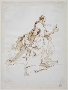 セントジョセフリーディングの聖家族、1757年頃 作： Giovanni Battista Tiepolo