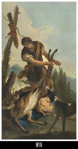 鹿とハンター、1718 作： Giovanni Battista Tiepolo