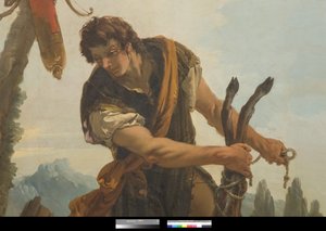 鹿とハンター、1718 作： Giovanni Battista Tiepolo