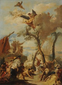 荒野でマナを集めるヘブライ人（スケッチ） 作： Giovanni Battista Tiepolo