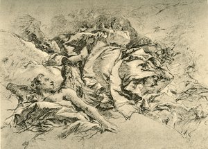 天使に囲まれた雲の中のマドンナ、c1754、1928 作： Giovanni Battista Tiepolo