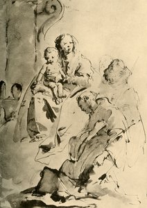 18世紀半ば、2人の聖人とマドンナ、1928 作： Giovanni Battista Tiepolo