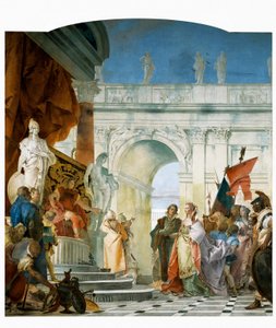 スキピオの壮大さ、スキピオアフリカヌスの栄光とアレキサンダー大王からの詳細、1743年 作： Giovanni Battista Tiepolo