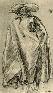 後ろから見たビッグマントの男、1752、1928