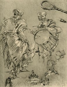 後ろから見た男、ドラマーと小さな研究、1751-1752、1928 作： Giovanni Battista Tiepolo