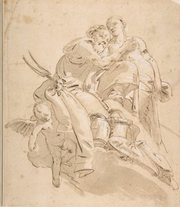 付き添いの女性像を持つ海の神 1716-1770。 作： Giovanni Battista Tiepolo