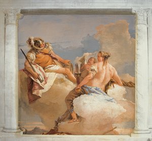 火星と金星、フォレステリアのオリンピアの神々の部屋から（ゲストハウス）1757 作： Giovanni Battista Tiepolo