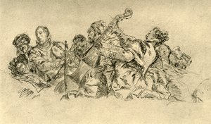 ミュージシャン、1752年、1928年 作： Giovanni Battista Tiepolo