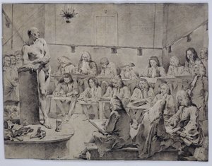 ピアツェッタのアカデミー：ヌードを描くアーティスト 作： Giovanni Battista Tiepolo