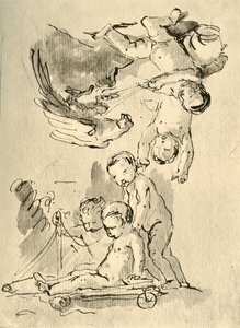 キューピッドの演奏、c1757、1928 作： Giovanni Battista Tiepolo