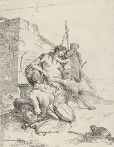 オベリスクのあるサテュロスの家族、スケルツィから。 1743-50。 作： Giovanni Battista Tiepolo