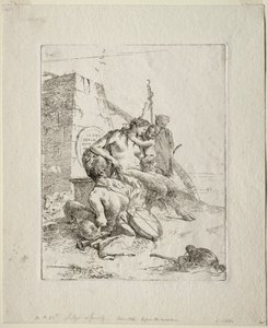 シェルジ：オベリスクとサテュロスの家族。 作： Giovanni Battista Tiepolo