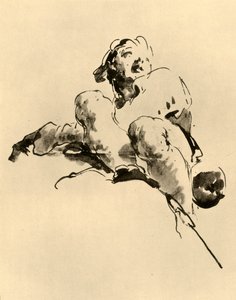 18世紀半ば、1928年にしゃがんだ若者 作： Giovanni Battista Tiepolo