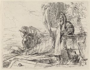 立っている哲学者と他の 2 つの図 作： Giovanni Battista Tiepolo