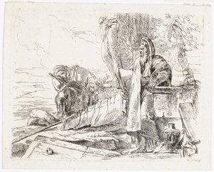 大きな本を持つ哲学者（『ヴァリ・カプリッチ』より 作： Giovanni Battista Tiepolo