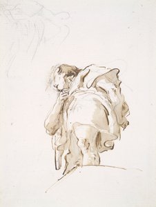 斜め下から見た男性の立ち姿 作： Giovanni Battista Tiepolo