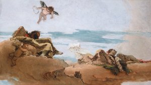 弁護人を擬人化した天井の習作 作： Giovanni Battista Tiepolo