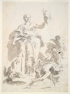 ヴィラ ロキ アル ビロンでのフレスコ画業界の怠惰に対する研究 作： Giovanni Battista Tiepolo